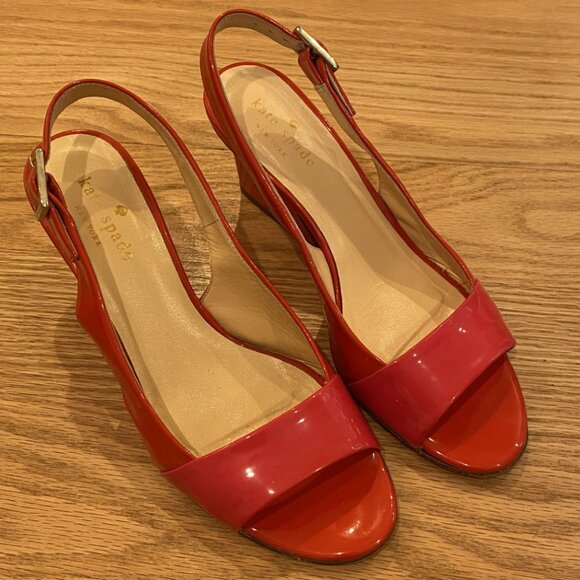 Kate Spade Patent Leather Two-tone Slingback Shoes - Picture 1 of 7